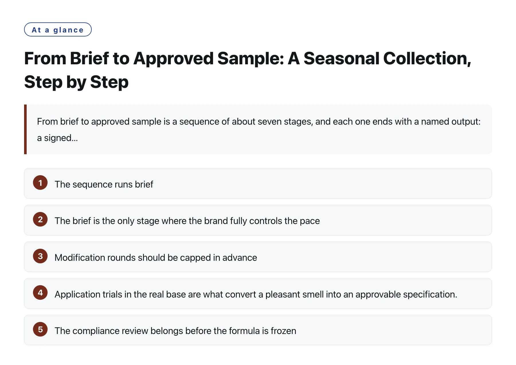 From Brief to Approved Sample: A Seasonal Collection, Step by Step——全文要点速览
